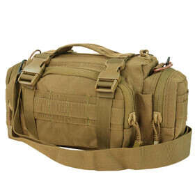 Condor Deployment Bag in Coyote Brown features a sturdy web carrying handle